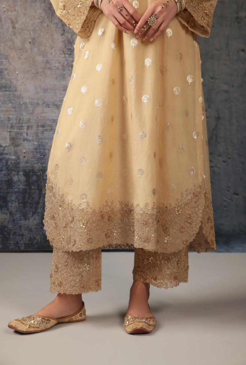 Ivory Banarsi Dori Work Nihira Kurta Set