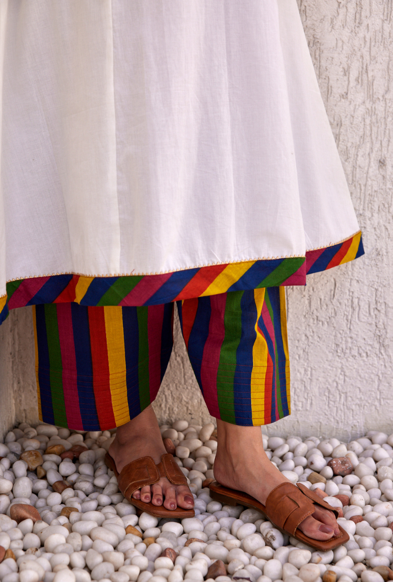 Multistripe Peony Farshi Salwar Set