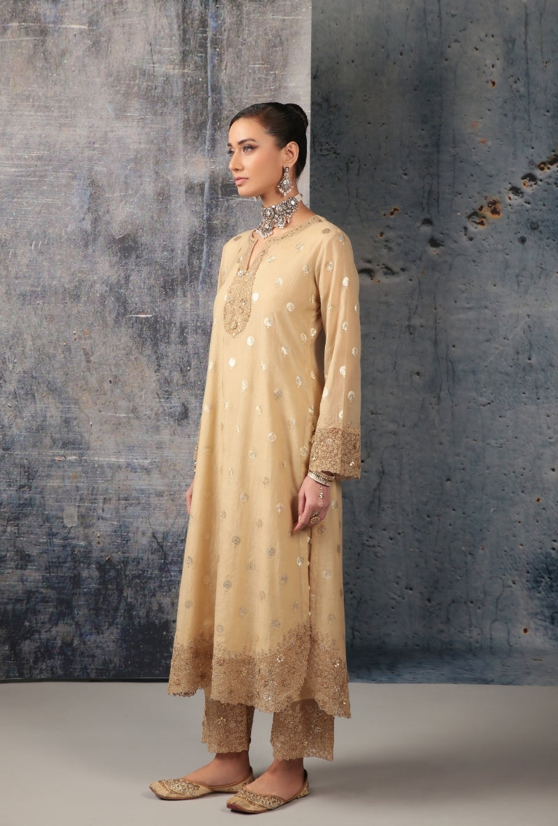 Ivory Banarsi Dori Work Nihira Kurta Set