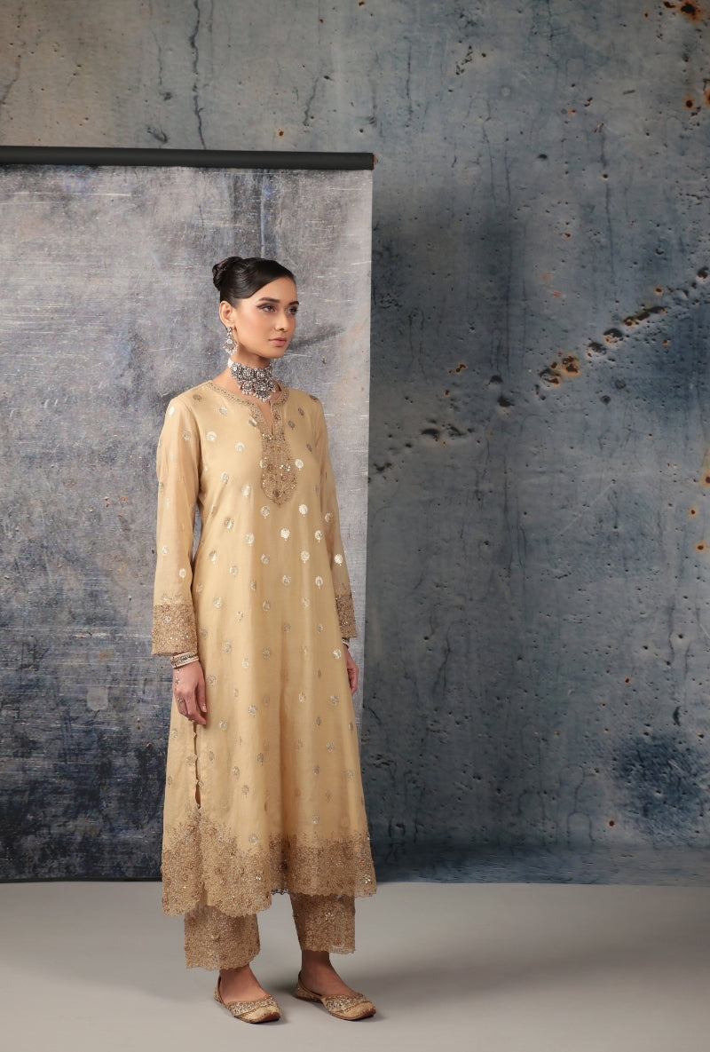 Ivory Banarsi Dori Work Nihira Kurta Set