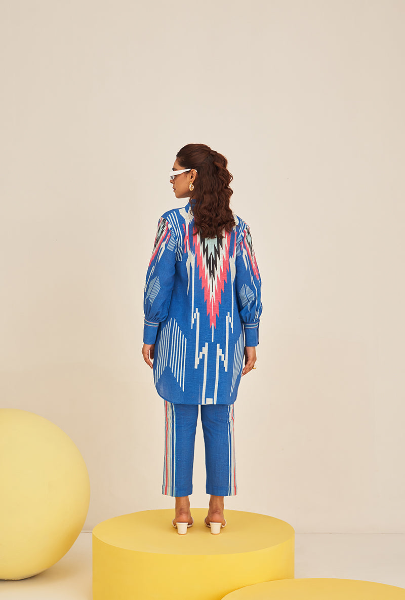 Blue Multi Stripe Long Shirt Bella Co-ord Set