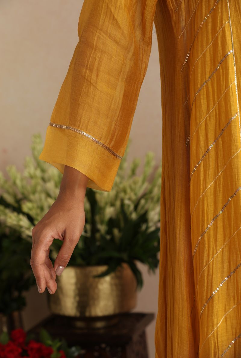 Mustard Dabka Itrh Kurta Set