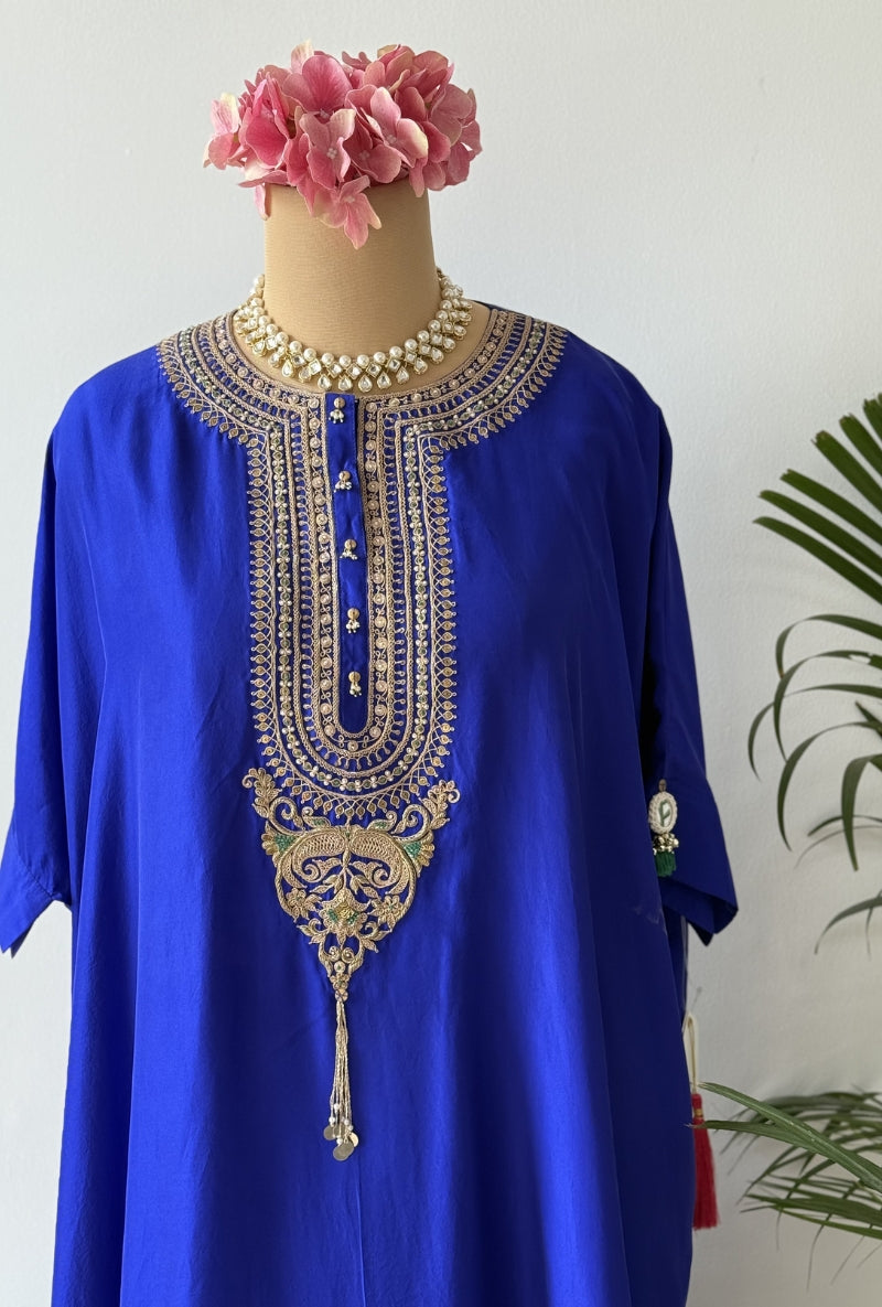 Blue Dori Yoke Kaftan Kurta Set