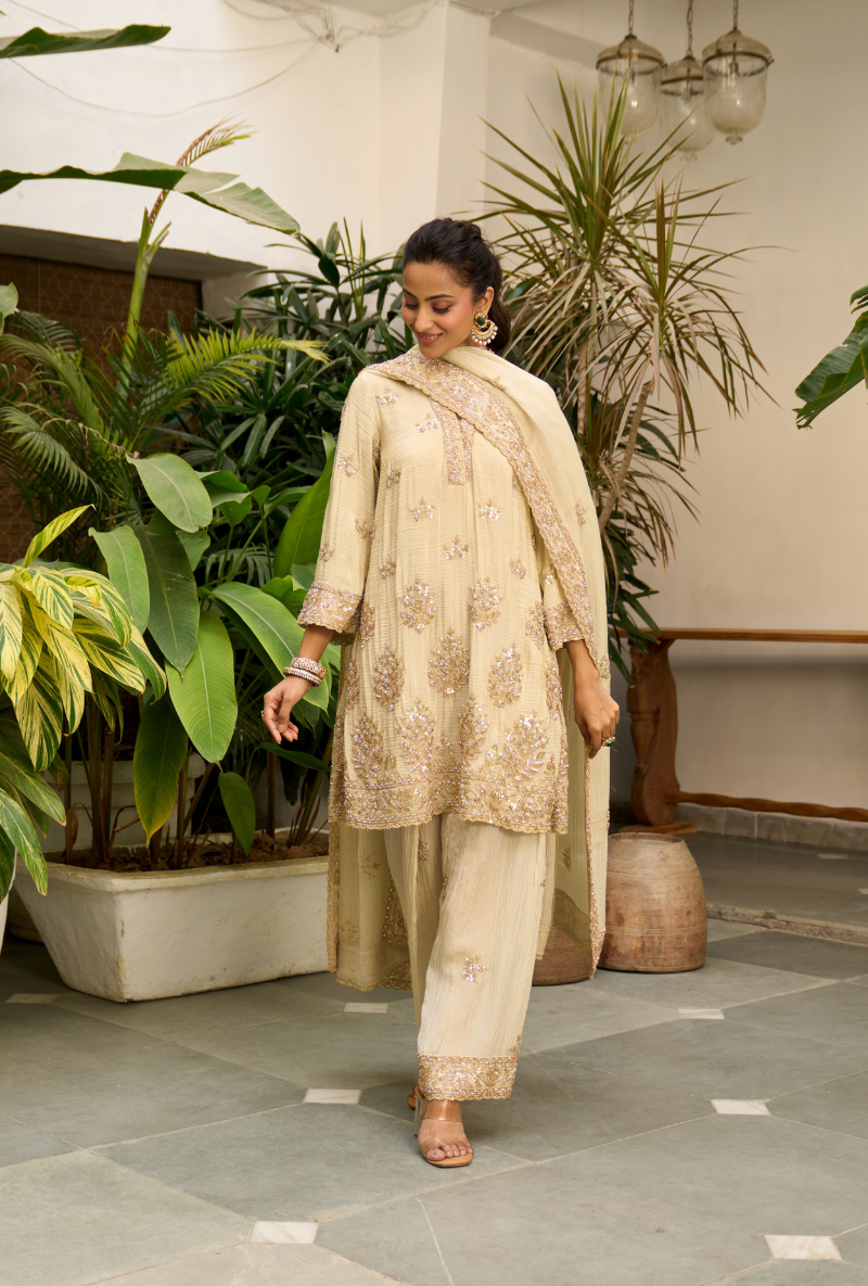 Ivory Bell Sleeve Nadira Farshi Salwar Set