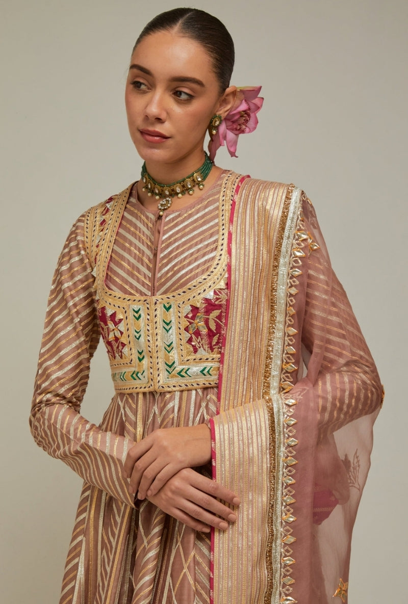 Socialite Rose Gota Anarkali Mehreen Jacket Set