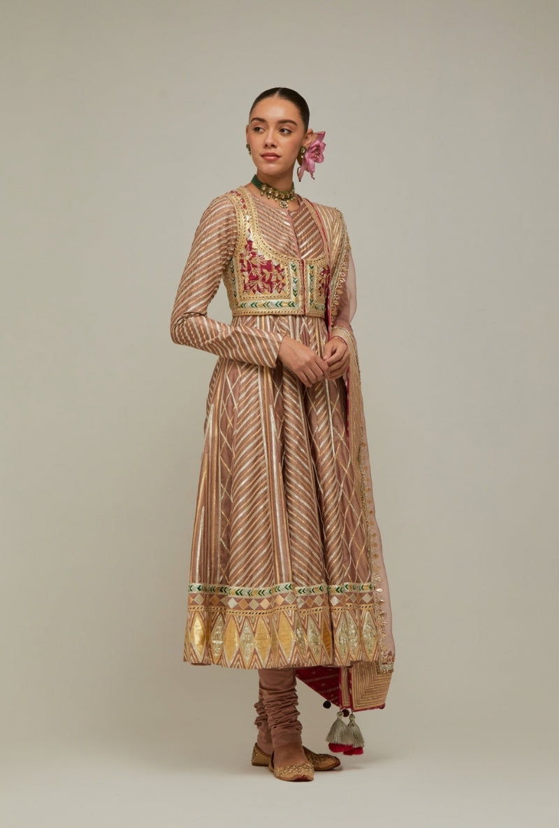 Socialite Rose Gota Anarkali Mehreen Jacket Set