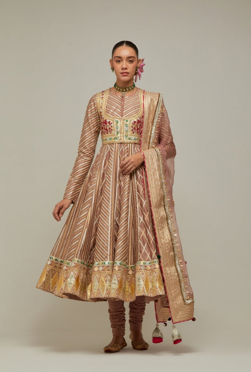Socialite Rose Gota Anarkali Mehreen Jacket Set