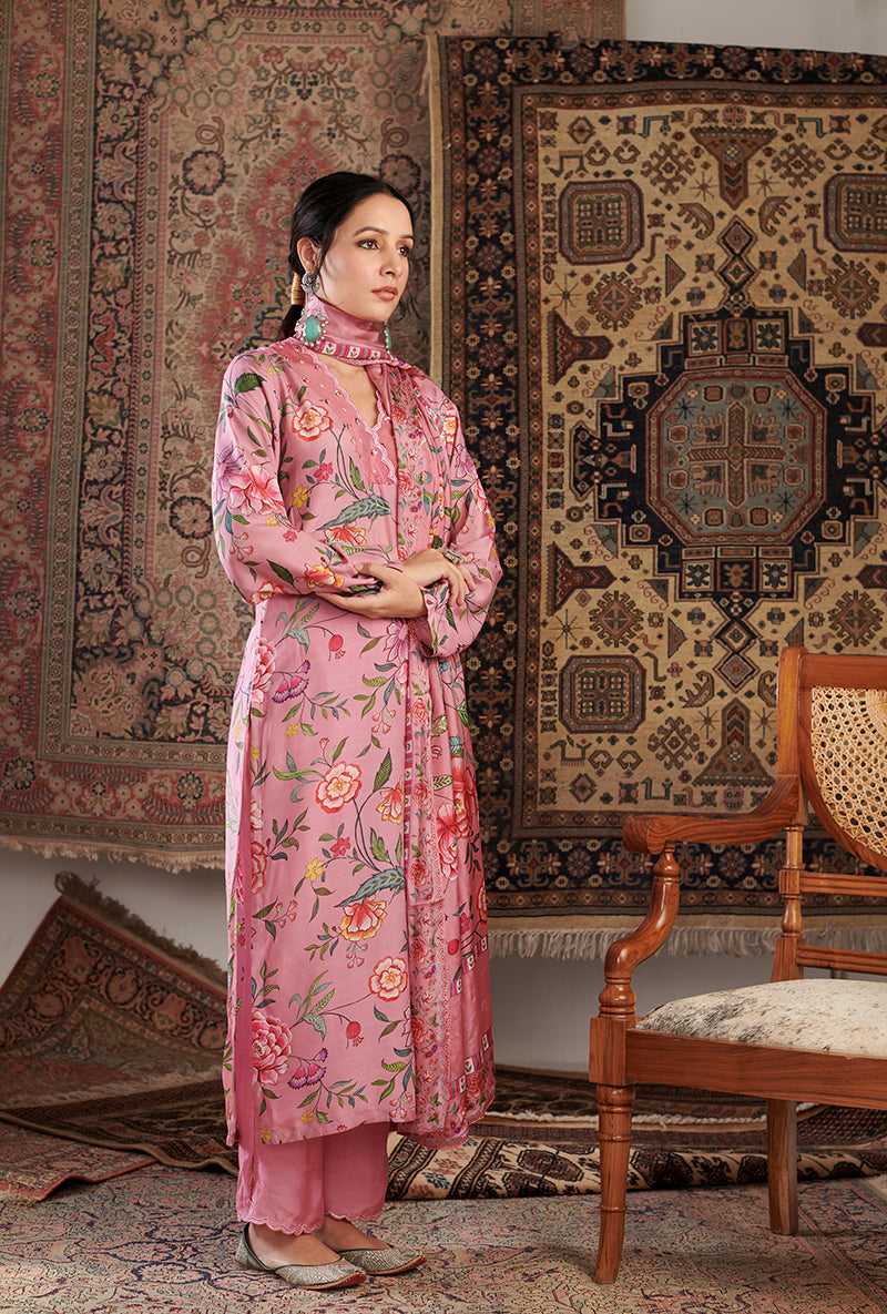 Old Rose Gul Embroidered Aalam Kurta Set