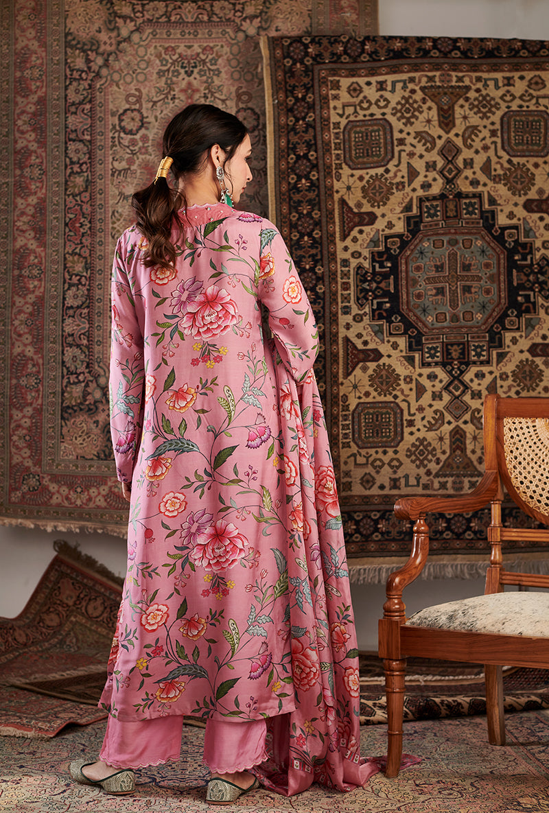 Old Rose Gul Embroidered Aalam Kurta Set
