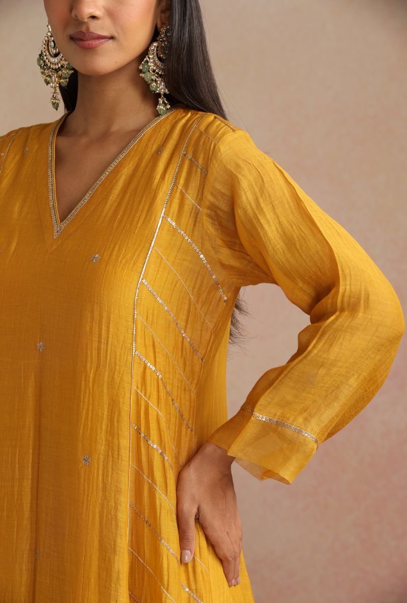Mustard Dabka Itrh Kurta Set