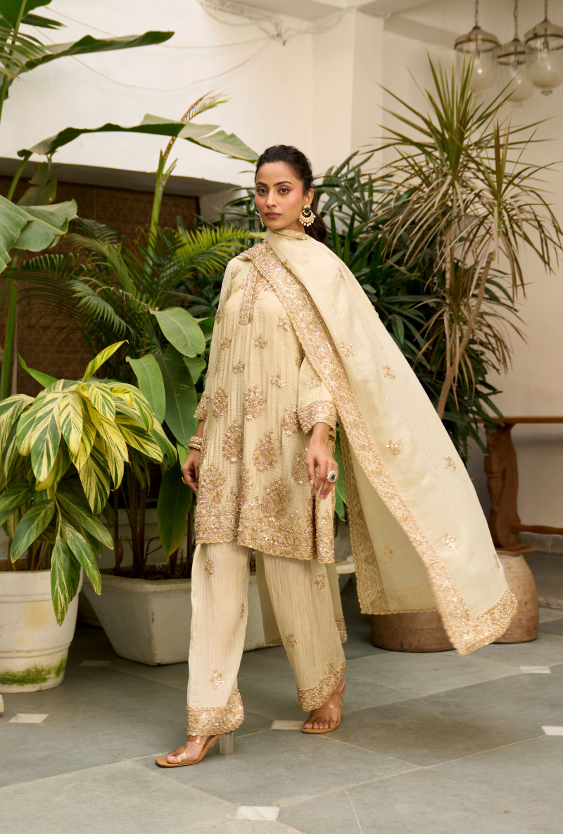 Ivory Bell Sleeve Nadira Farshi Salwar Set