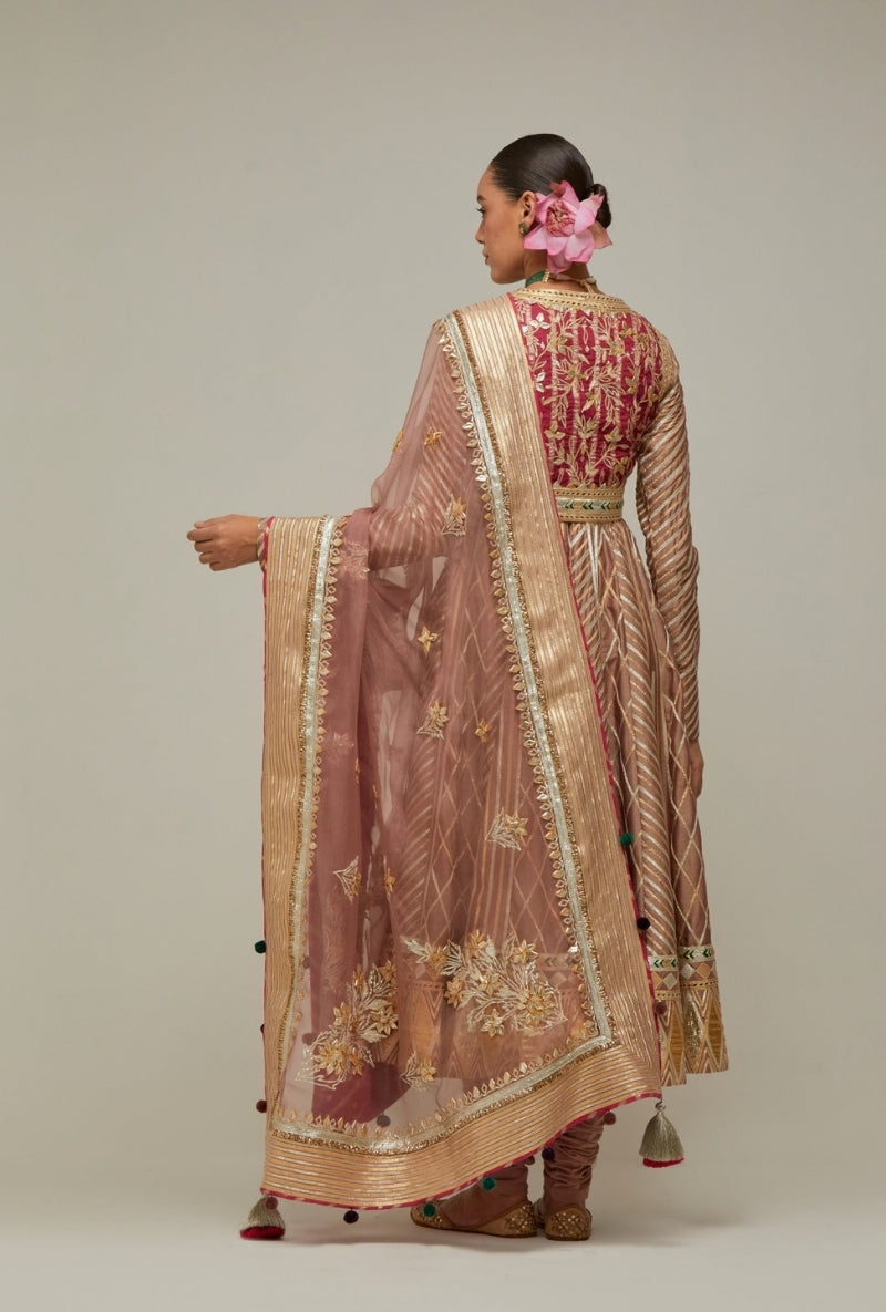 Socialite Rose Gota Anarkali Mehreen Jacket Set