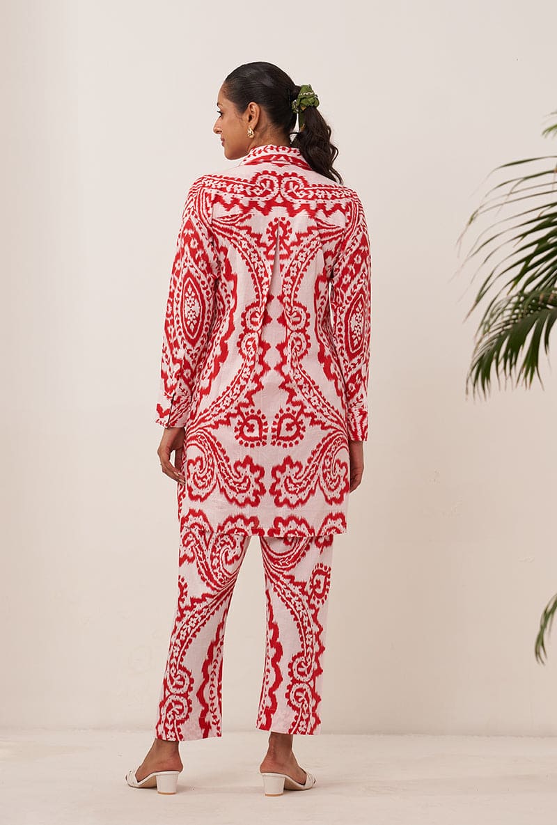 Red Ikat Lovebirds Co-Ord Set