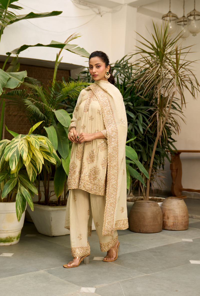 Ivory Bell Sleeve Nadira Farshi Salwar Set