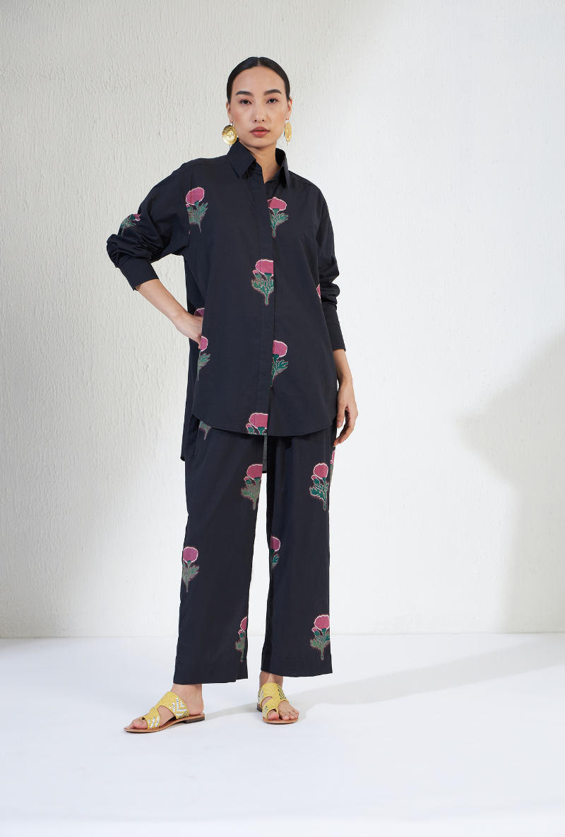 Black Hand Block Print Gulnaar Olivia Co-Ord Set