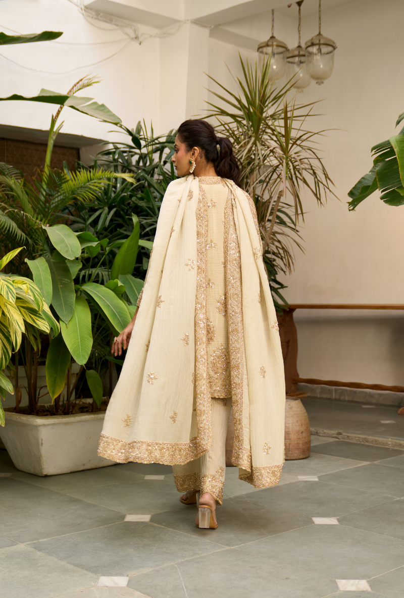 Ivory Bell Sleeve Nadira Farshi Salwar Set