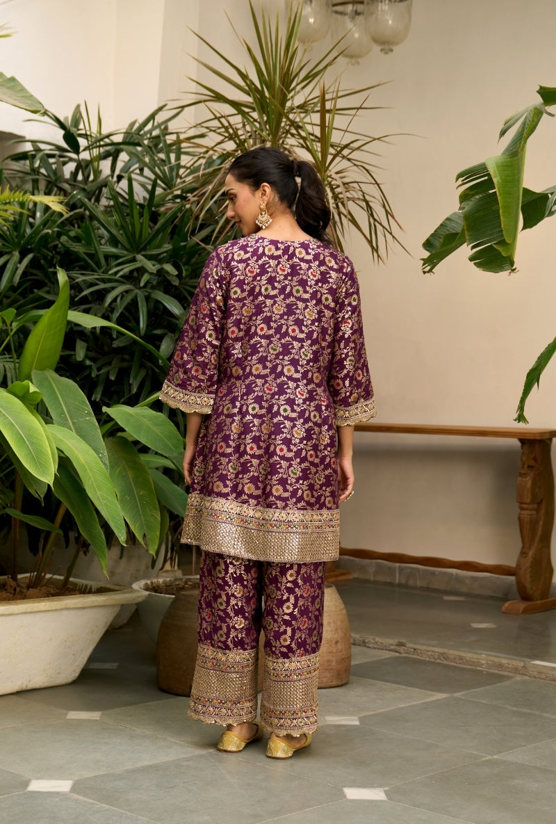 Purple Brocade Nadira Co-Ord Set