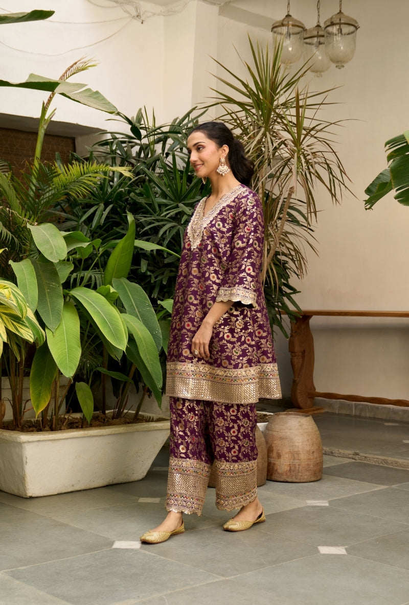 Purple Brocade Nadira Co-Ord Set