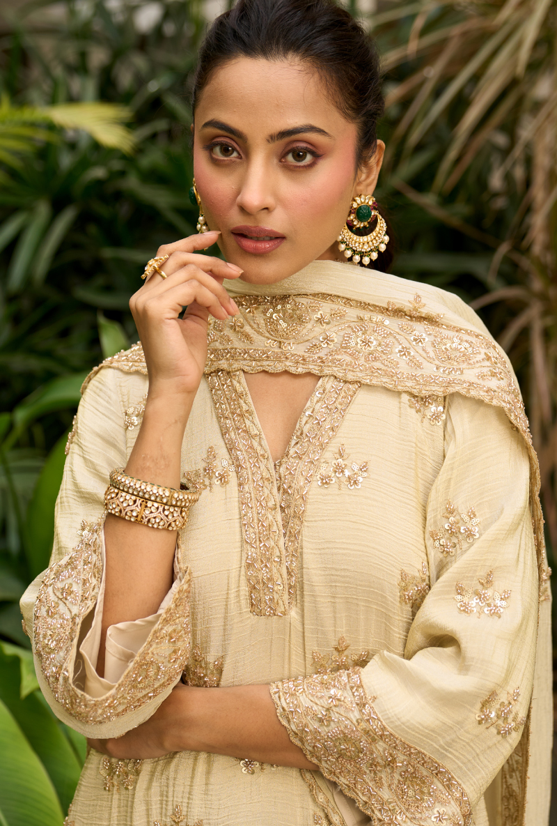 Ivory Bell Sleeve Nadira Farshi Salwar Set