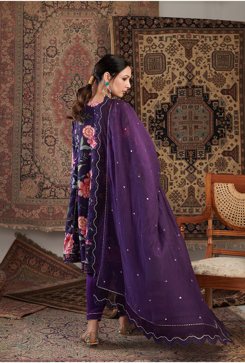 Purple Chintz Printed Aalam Kurta Set