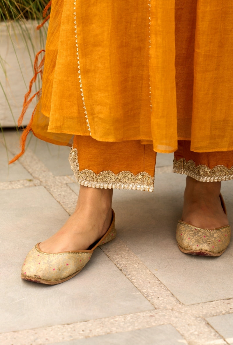 Mango Embroidered Square Yoke Sabah Anarkali Set