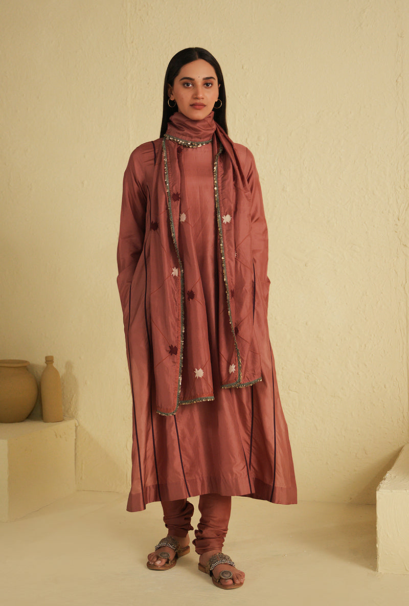 Old Rose A-line Noorie Kurta Set