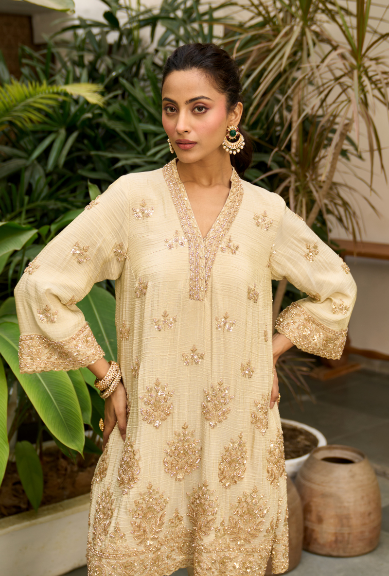 Ivory Bell Sleeve Nadira Farshi Salwar Set