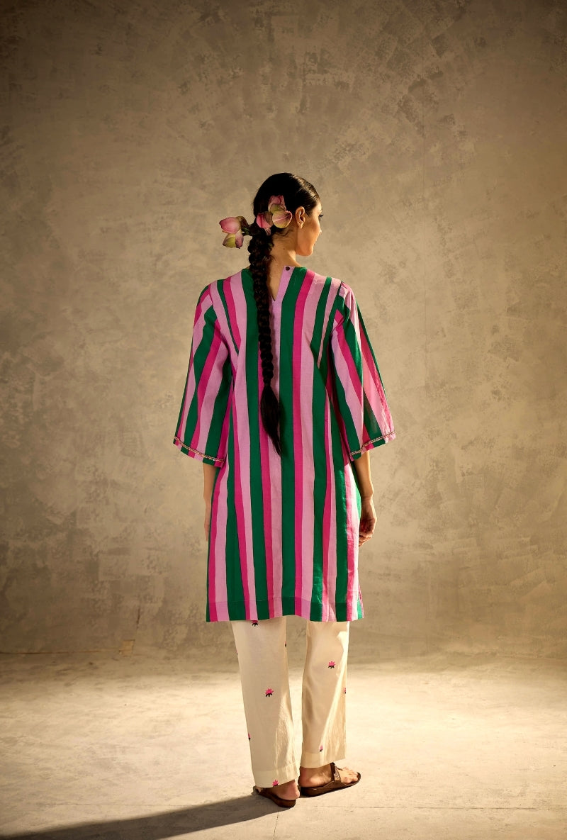 Multi Color Stripes Bead Work Gulabo Salwar Set