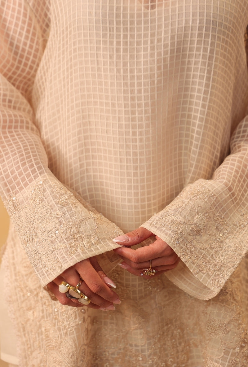 Ivory Heavy Applique Saaz Co-Ord Set