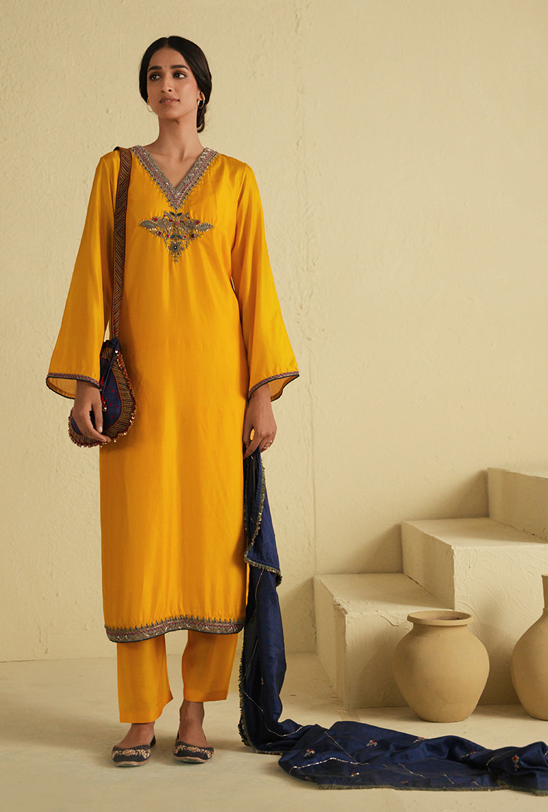 Yellow Straight Cut Noorie Kurta Set