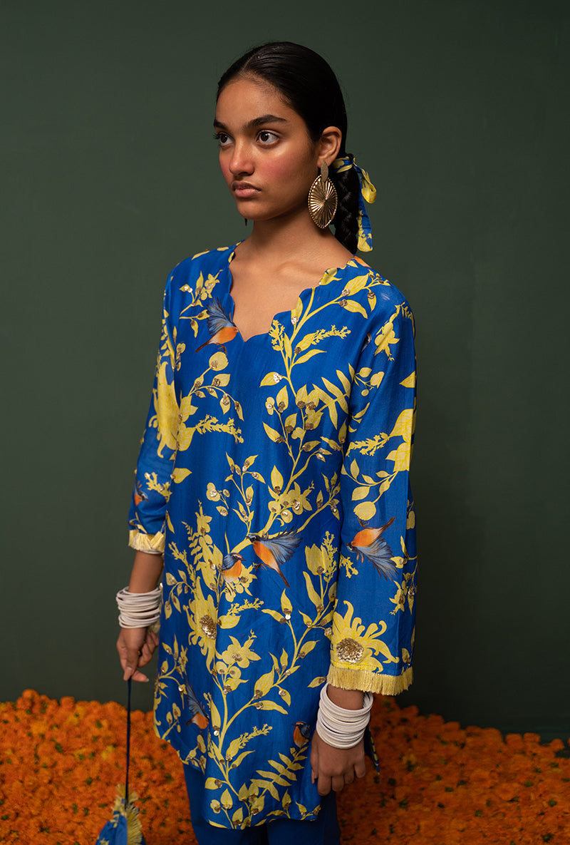 Blue Short Sasha Kurta Set