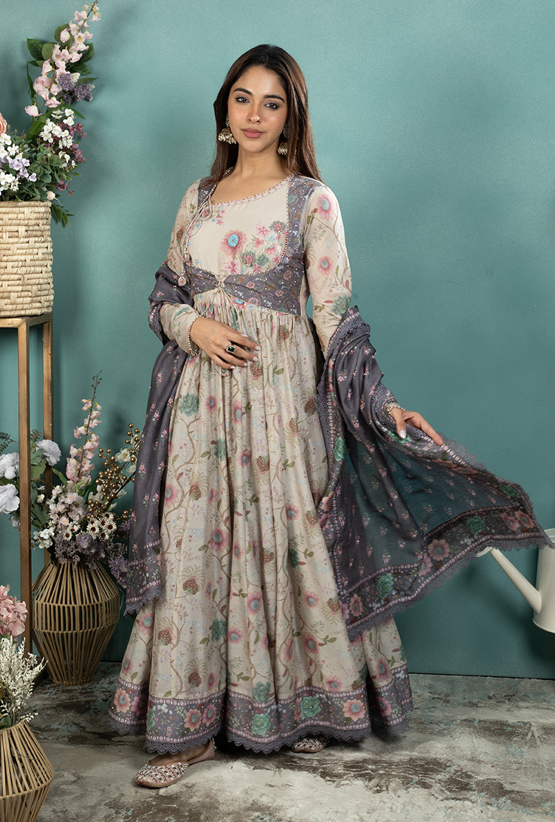 Ivory Mughal Koti Made In Heaven Anarkali Kurta Set