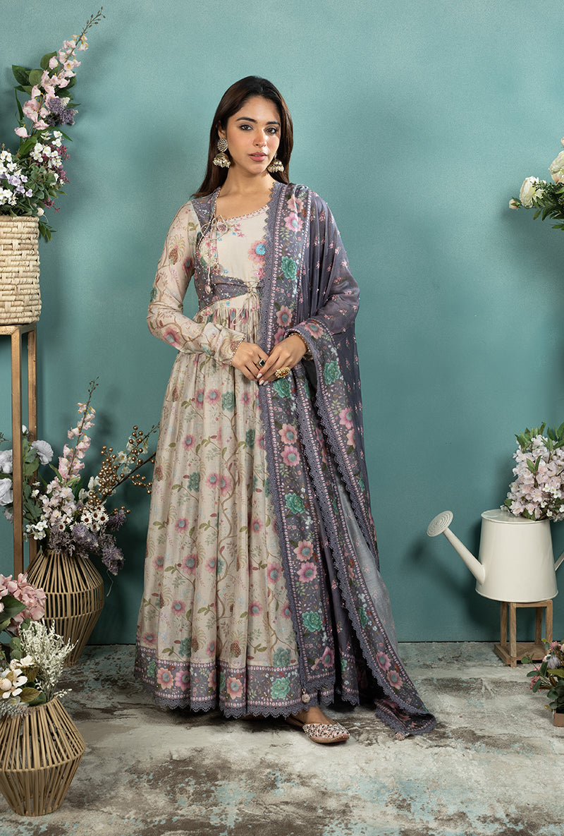 Ivory Mughal Koti Made In Heaven Anarkali Kurta Set