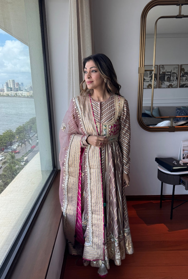 Meghna Nayyar in Socialite Rose Gota Anarkali Jacket Set
