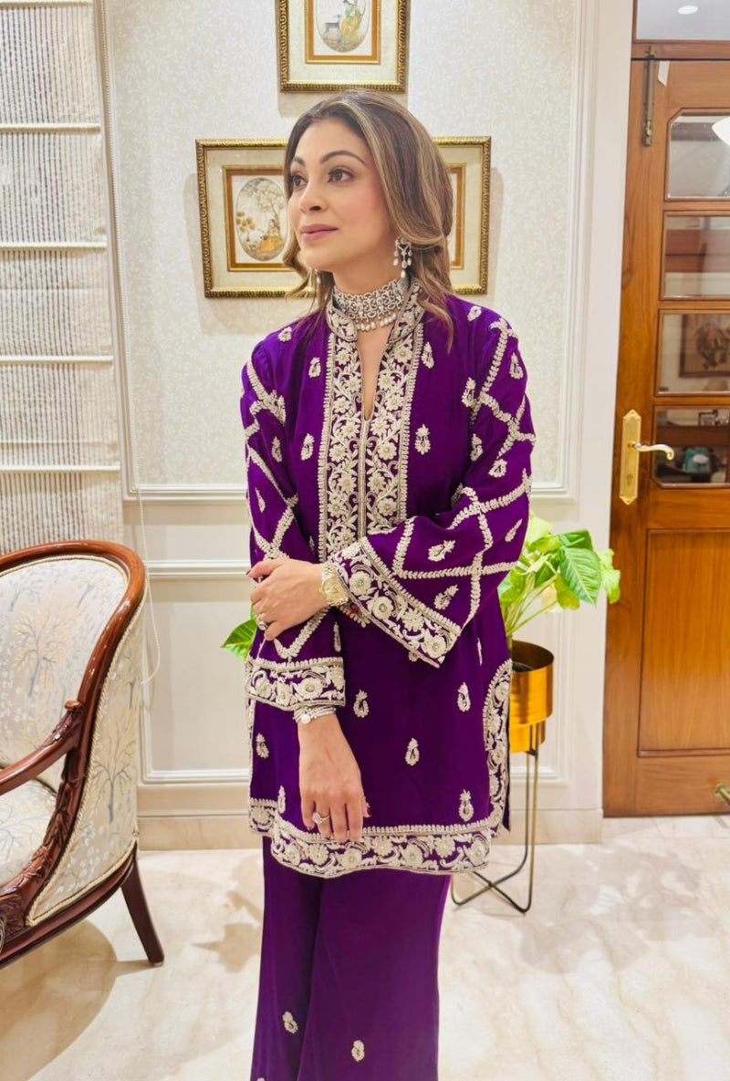 Meghna Nayyar in Purple Dori Work Co-Ord Set