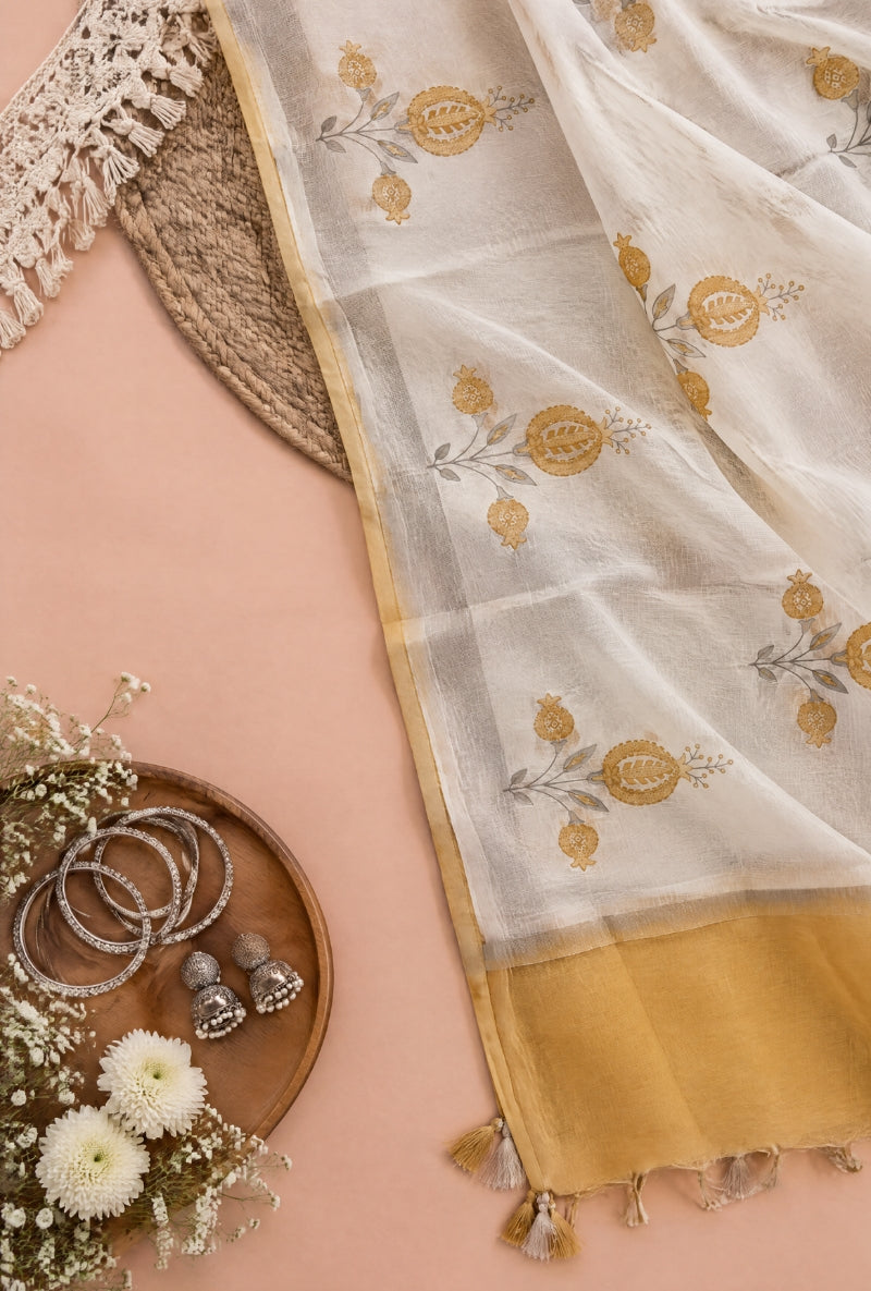 Lucknowi Resham Yoke Unstitched Suit Set
