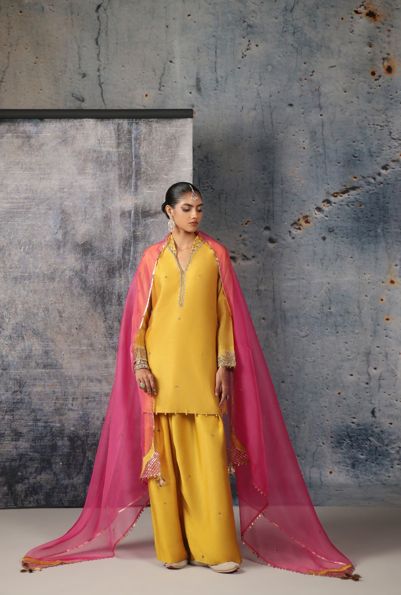 Yellow Short Buti Nihira Salwar Set