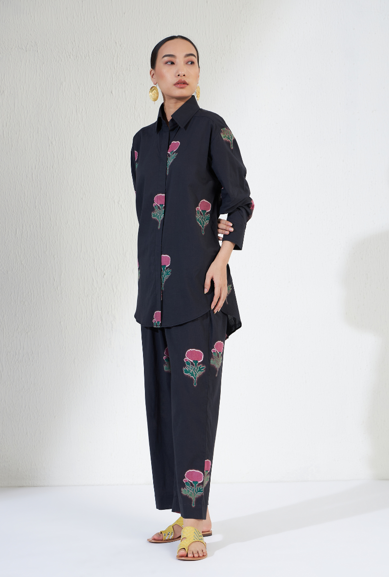 Black Hand Block Print Gulnaar Olivia Co-Ord Set