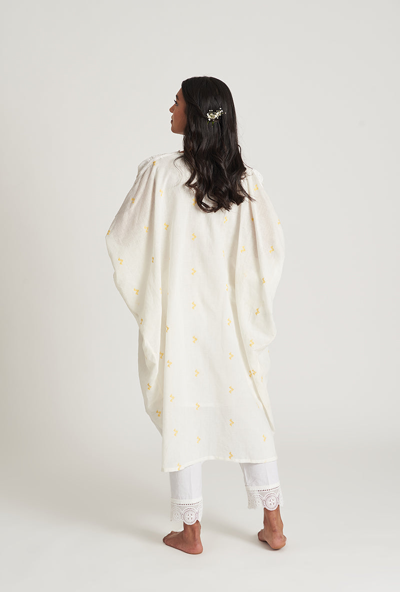 Pearly Offwhite High-Low Zayah Laila 2.0 Kaaftan Set