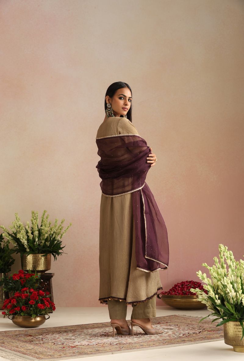 Golden Tissue Itrh Kurta Set