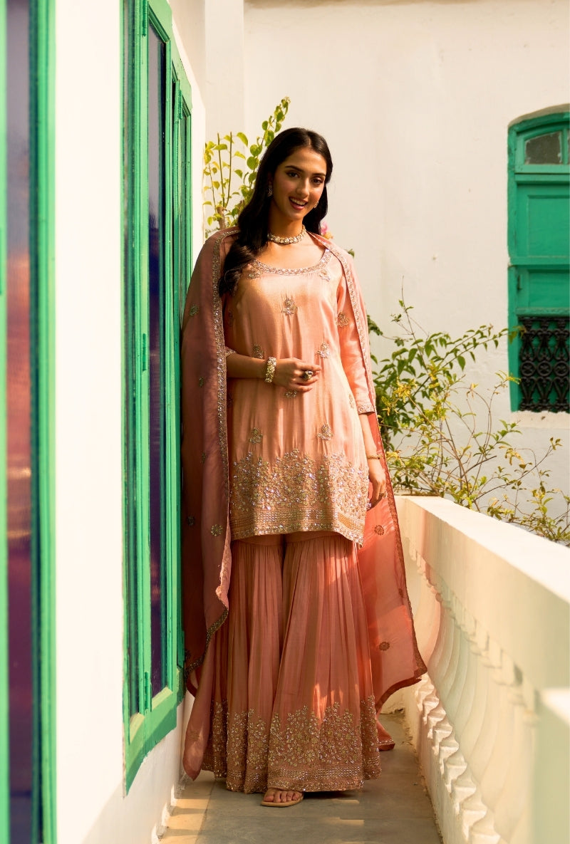 Light Pink Nadira Sharara Set