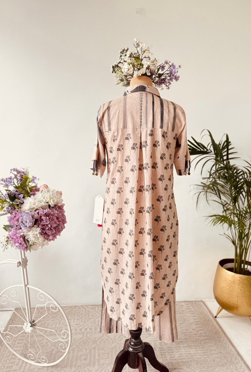 Beige All Over Eco Print Co-Ord Set