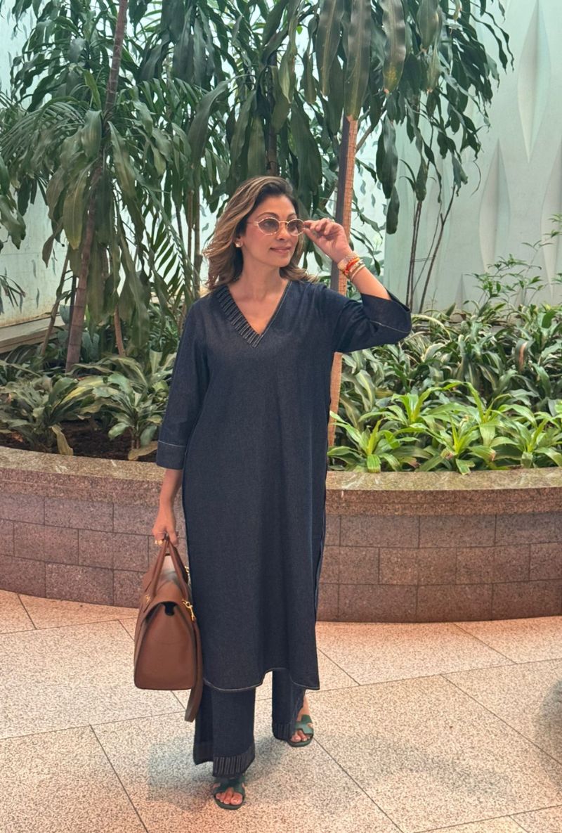 Meghna Nayyar in Indigo Loop Long  Zinnia Kurta Set