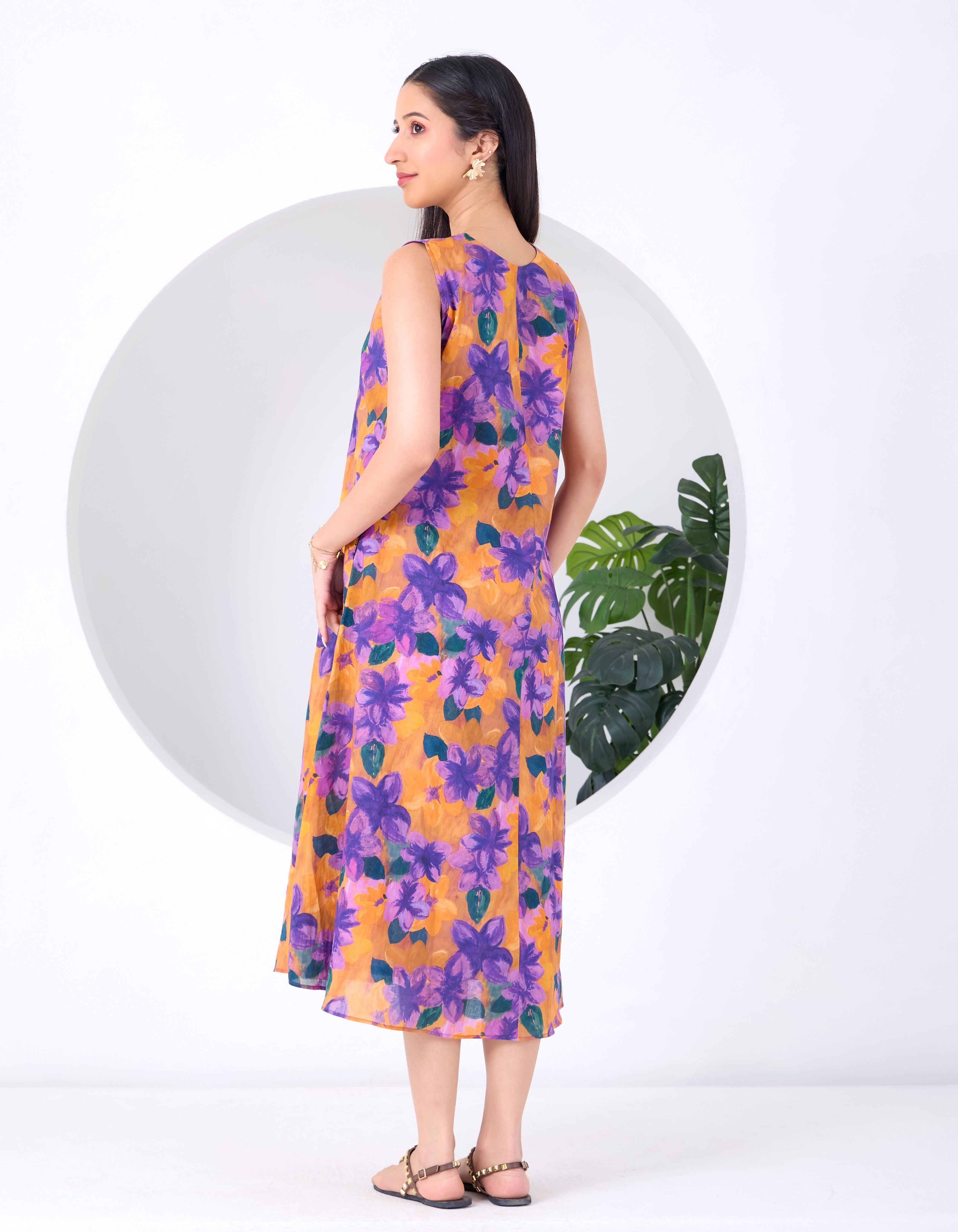 Orange Purple Montane June Dress