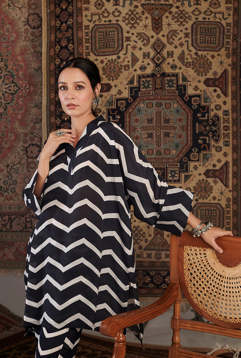 Black Chevron Aalam Co-ord Set