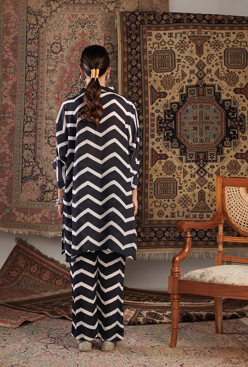 Black Chevron Aalam Co-ord Set