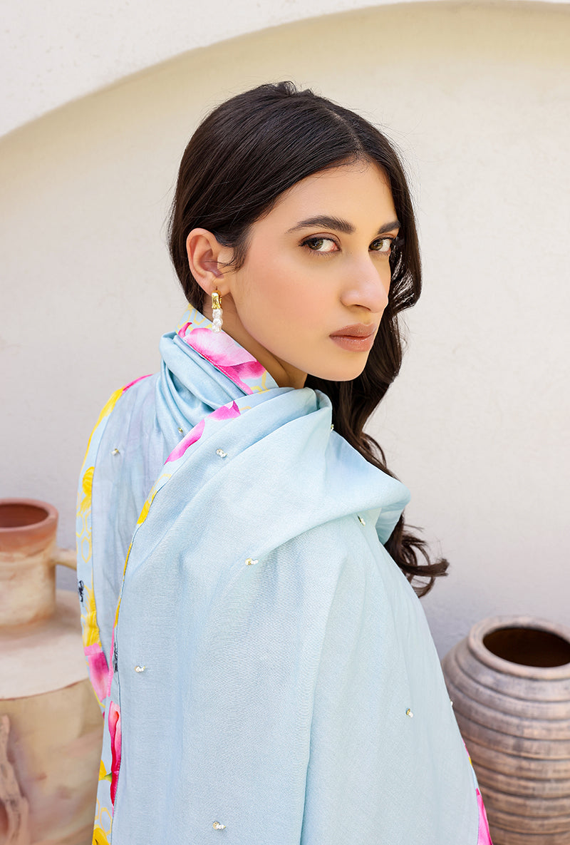Mint Garden Printed Collar Magnolia Kurta Set