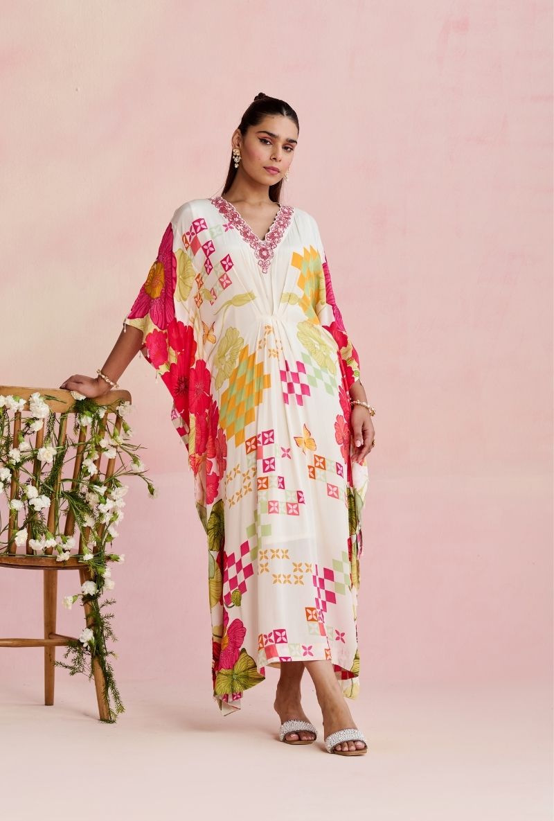 Multi Color Printed Amara Kaftan Set