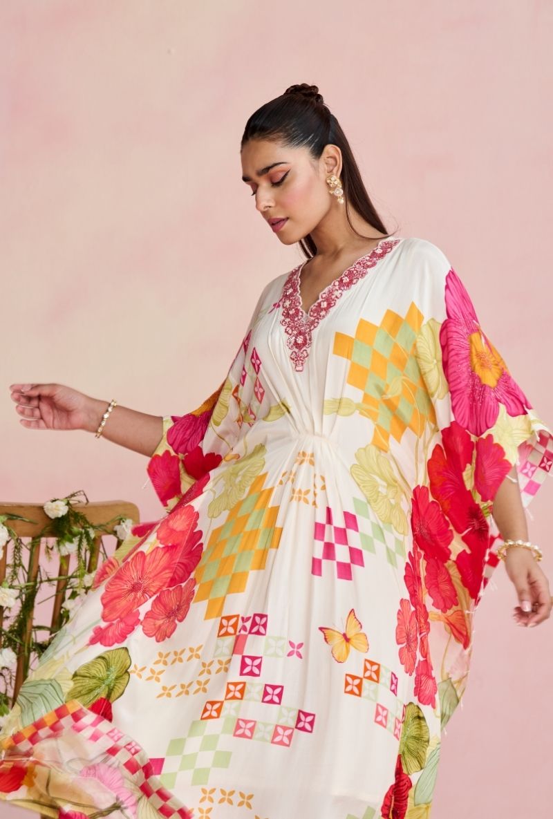 Multi Color Printed Amara Kaftan Set