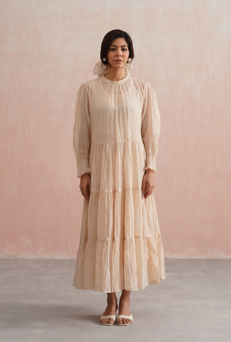 Beige Tier Prisha Dress
